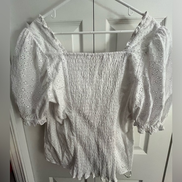 Rachel Parcell white faux corset top with puffed sleeves - Picture 2 of 3